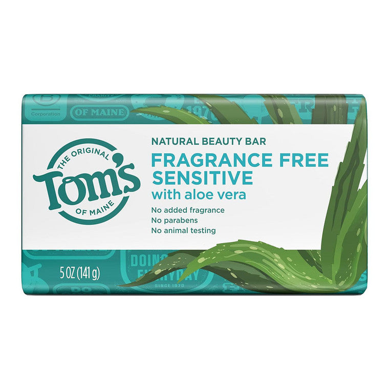 Săpun Natural, Toms of Maine, Beauty Bar pentru piele sensibilă, Aloe Vera, Fără parfum, 142 g