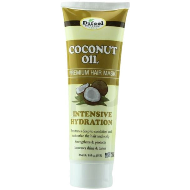 Mască de Păr, Difeel, Coconut Oil Premium, Nutritiv, Hidratare, Catifelare, 236 ml