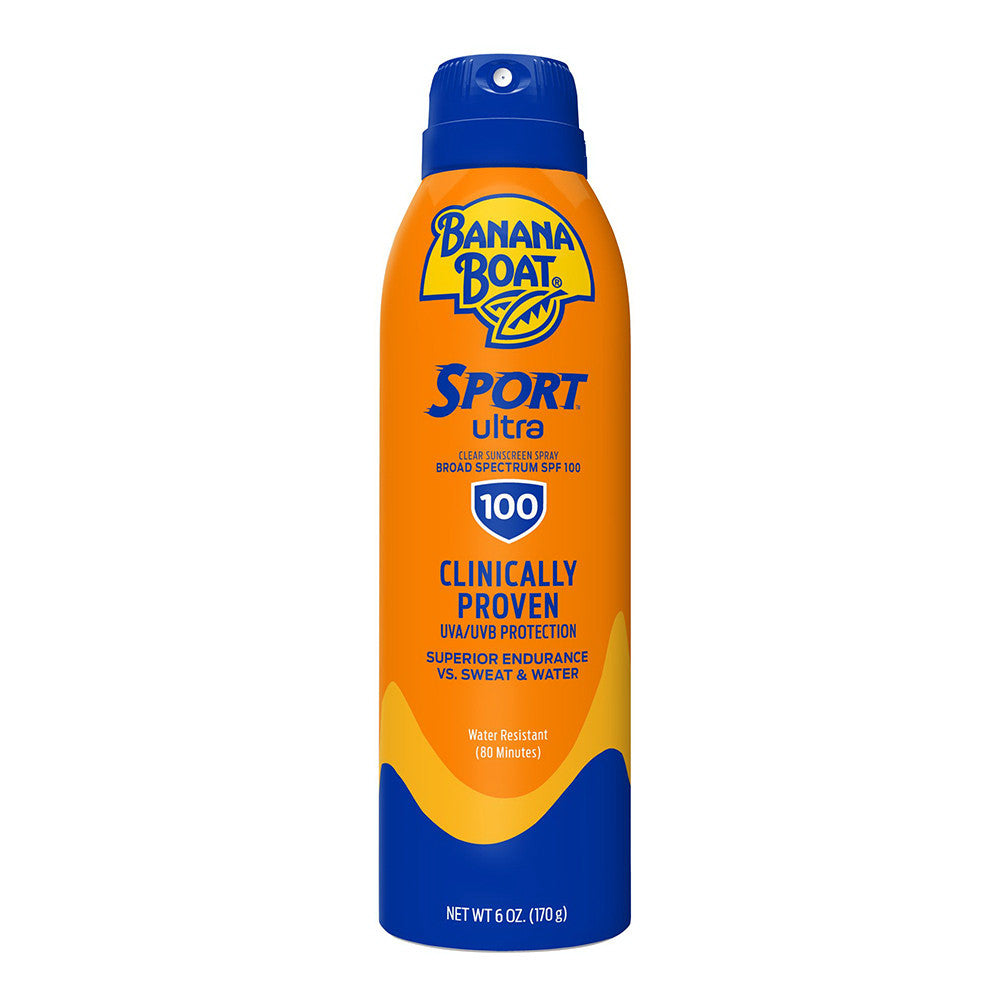 Spray protecție solară transparent sport, Banana Boat Ultra Sport Clear, SPF 100, Absorbție rapidă, non-gras, 170 g