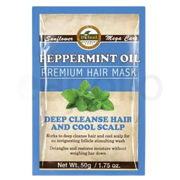 Mască de Păr, Difeel, Ulei de Mentă, Revigorare, Îngrijire Scalp, Hidratare, 50 g