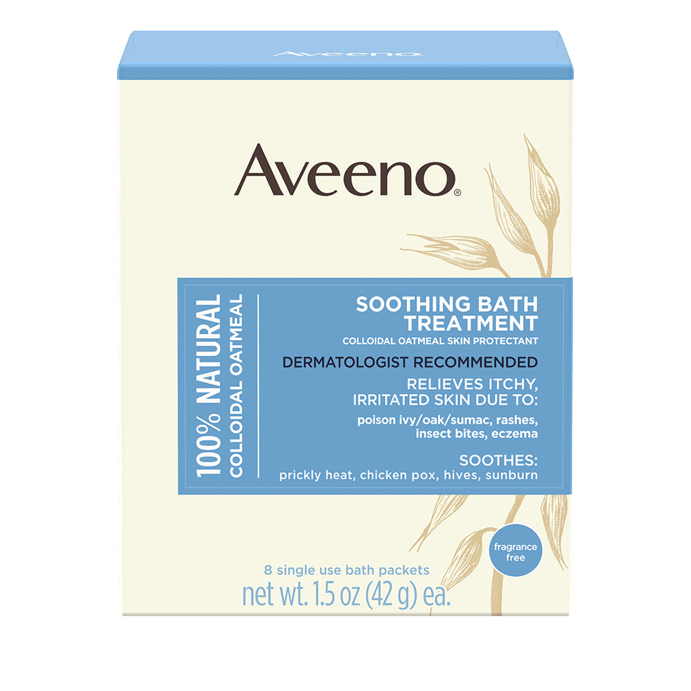 Set Sare de Baie, Aveeno, Therapy, cu Ovaz Coloidal, Calmeaza Iritatiile si Mancarimile, 8 plicuri x 42gr