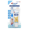 Set Pasta de Dinti si Periuta, Crest, Baby, Training Kit, pentru Obiceiuri Sanatoase de periaj, Bebelusi 0-3 Ani, Model Tigru, Albastru, 45gr