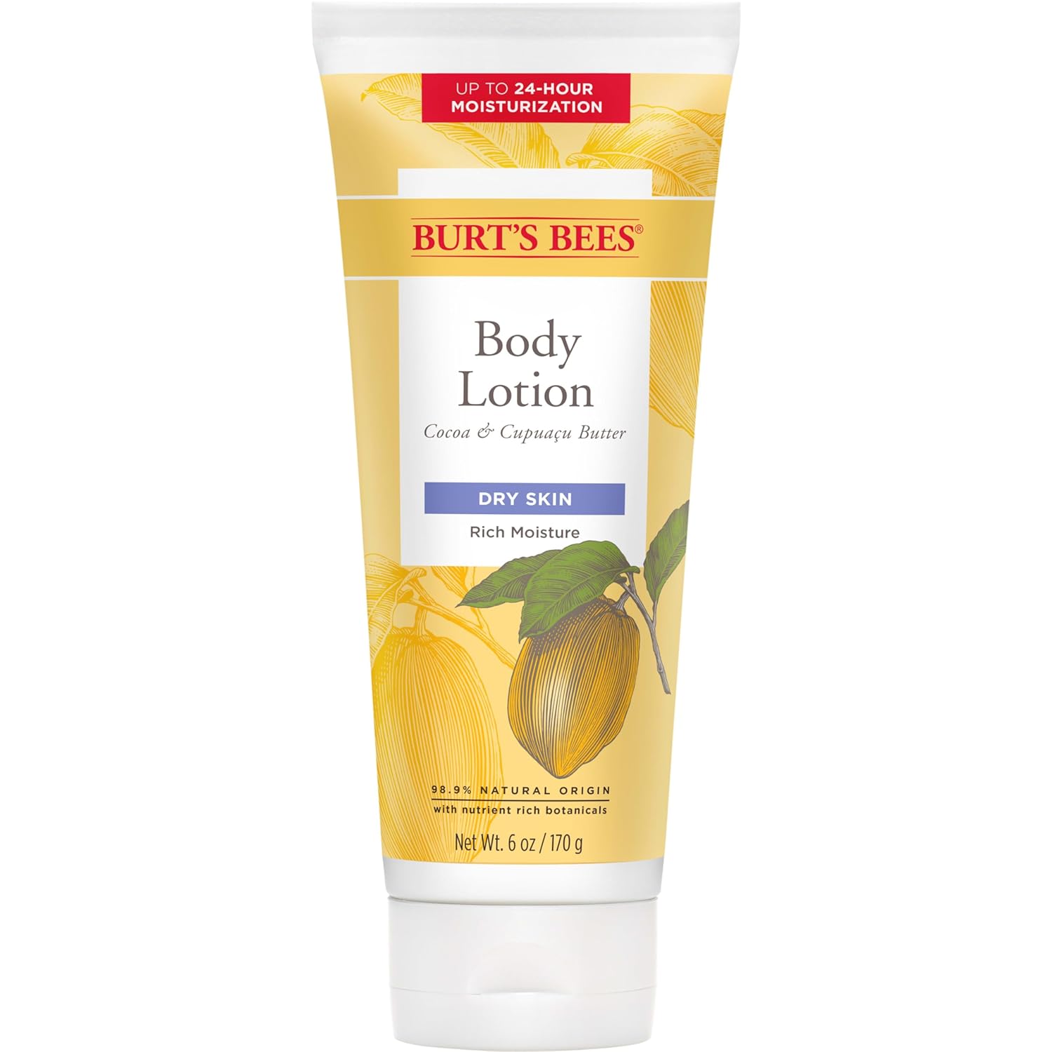 Loțiune de corp, Burt's Bees, Unt pentru piele uscată, Cacao & cupuaçu, 170 g
