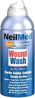 Soluție salină sterilă pentru plăgi, NeilMed, Cleanse, Curățare sigură, 186 ml