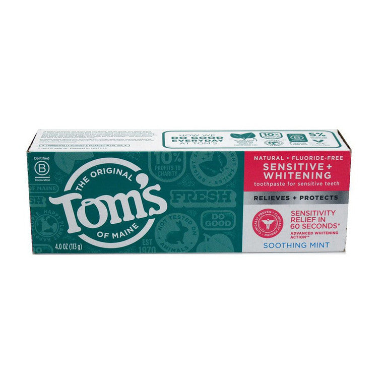 Pastă de dinți, Tom's of Maine, Sensitive & Whitening, Pentru dinți sensibili, Albire delicată, Protecție zilnică, 113 g