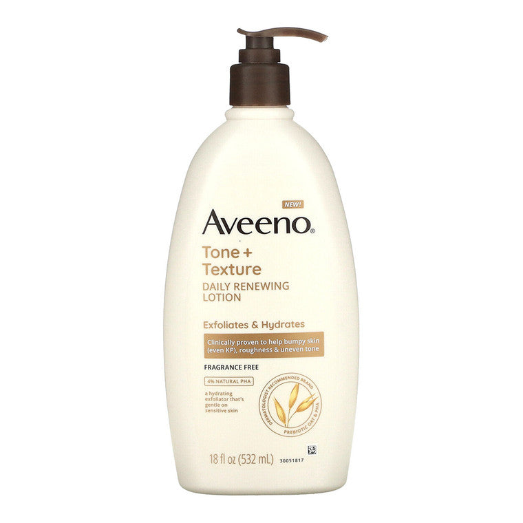 Loțiune corp, Aveeno, Tone & Texture, Pentru piele sensibilă, Fără parfum, 532 ml