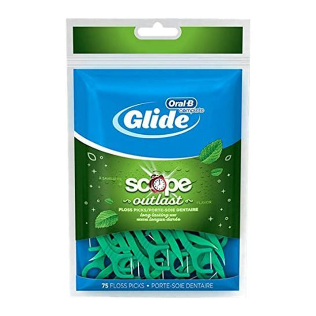 Set Ata Dentara, Crest, Oral-B, Glide, Scope Outlast, Tip Scobitoare, Cerata, Fibra Rezistenta, Aroma Menta, 75 buc