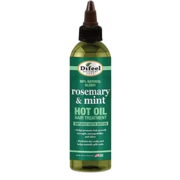 Tratament păr, Difeel, Rosemary & Mint Hot Oil, Hrănire, Revigorare, Strălucire, 237 ml