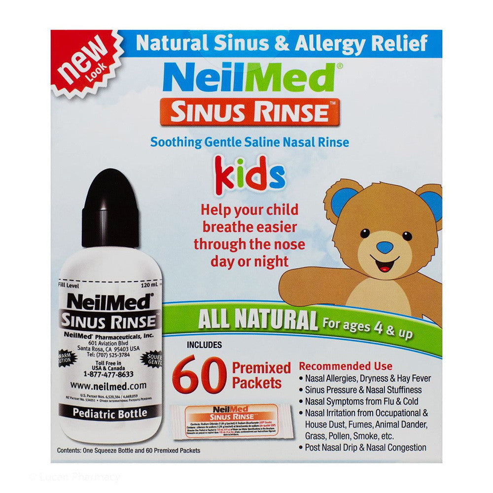 Kit irigare nazală pediatric, NeilMed, Sinus Rinse Pediatric, Formulă adaptată copiilor