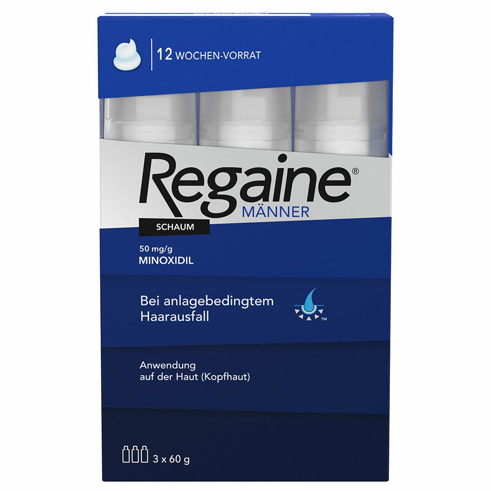 Spuma pentru Cresterea Parului, Johnson & Johnson, Regaine, Minoxidil 5%, Tratament pentru 3 Luni, 3x 60ml