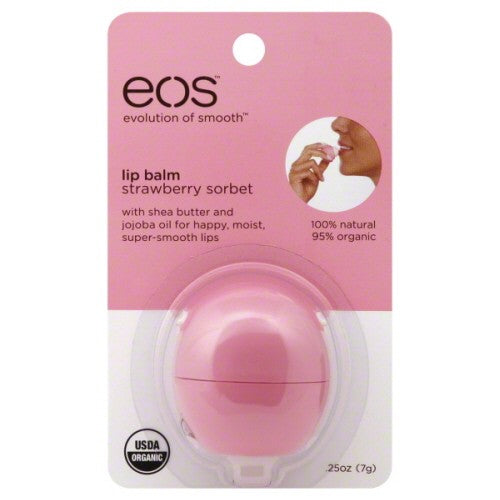 Balsam de Buze, EOS, Strawberry Sorbet, Efect Reparator si Hidratant, SPF15, Aroma Capsuni, 7gr