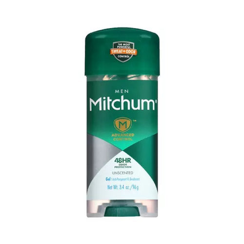 Gel antiperspirant bărbați, Mitchum, Transparent, Fără parfum, Protecție puternică, Control transpirație, 96 g