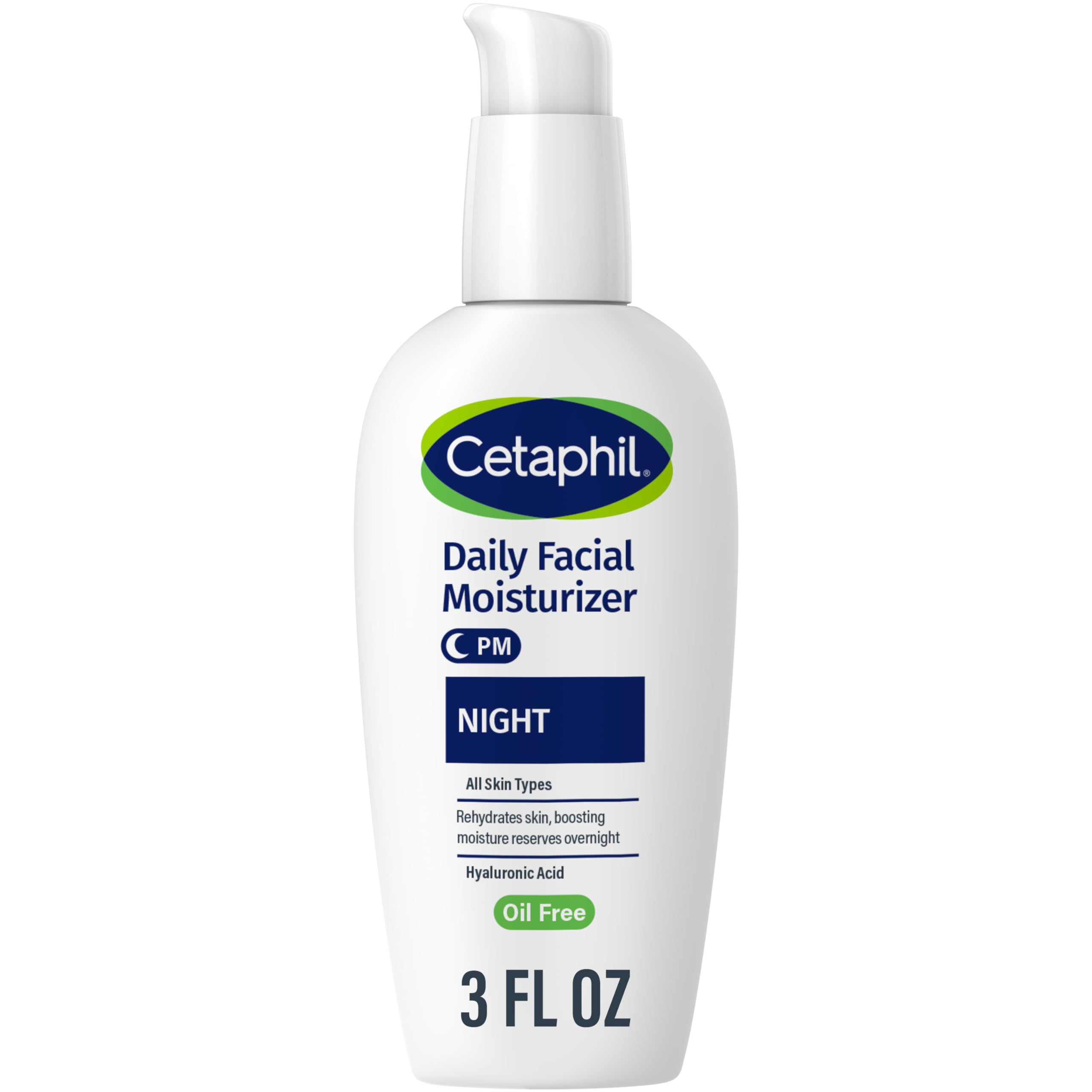 Crema de Fata, Cetaphil, Daily Facial Moisturizer Night, Confera Tenului o Hidratare Intensa, 24h, cu Acid Hialuronic, fara Parfum, 88gr
