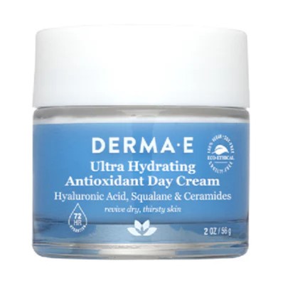 Crema de Fata, Derma-E, Ultra Hydrating Day Cream, Hidrateaza si Estompeaza Ridurile Fine, cu Acid Hialuronic, pentru Ten Deshidratat, 56gr