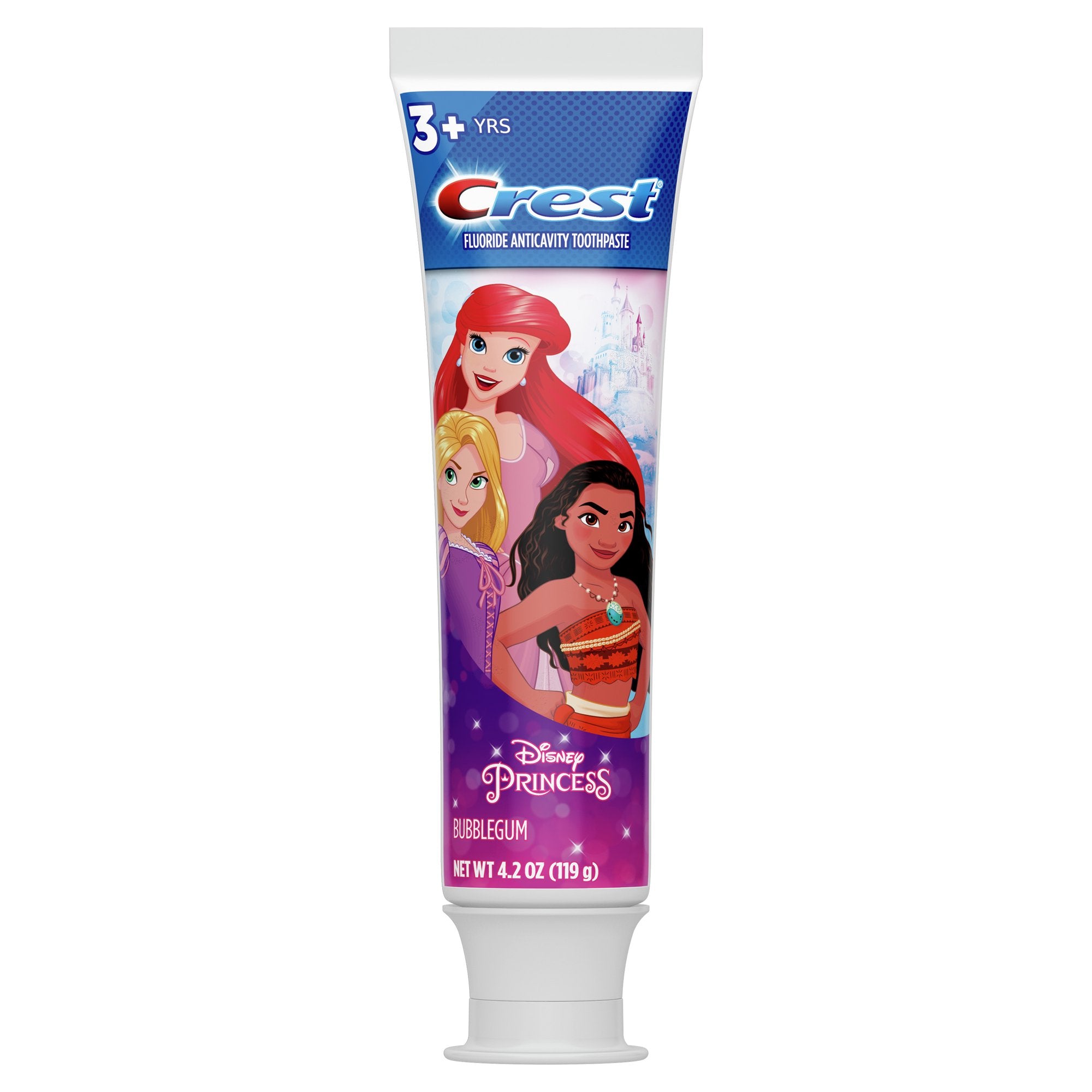 Pasta de Dinti pentru Copii, Crest, Princess, Protectie impotriva Cariilor, Varsta 3+ Ani, Personaj Printesa, Aroma Bubble Gum, 119gr