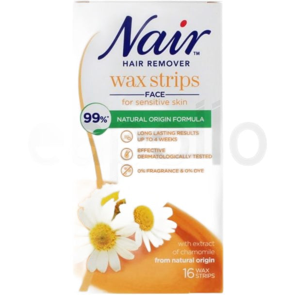 Benzi de ceară, Nair, Față, Epilare Rapidă, Pentru Piele Sensibilă, Delicatețe, 16 buc