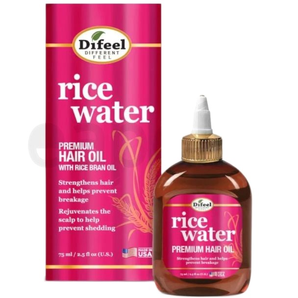 Ulei de păr, Difeel, Rice Water Premium, Tratament Intensiv, Fortifiere, Strălucire, 75 ml