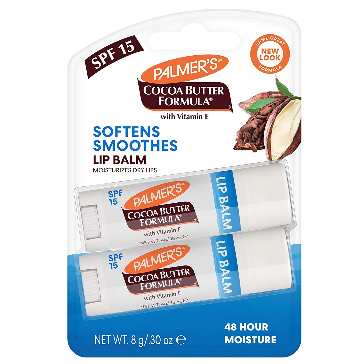 Set 2x Balsam de Buze, Palmer's, Ingrijire si Catifelare Buze, cu Unt de Cacao, SPF 15, 2x 0.4gr
