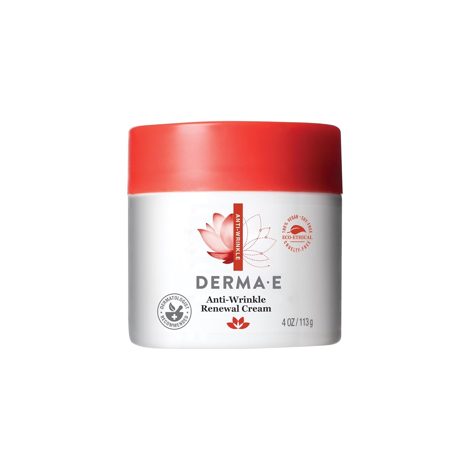 Cremă anti-riduri, Derma E, Renewal Skin Cream, Vitamina A, Tratează ridurile, 113 g