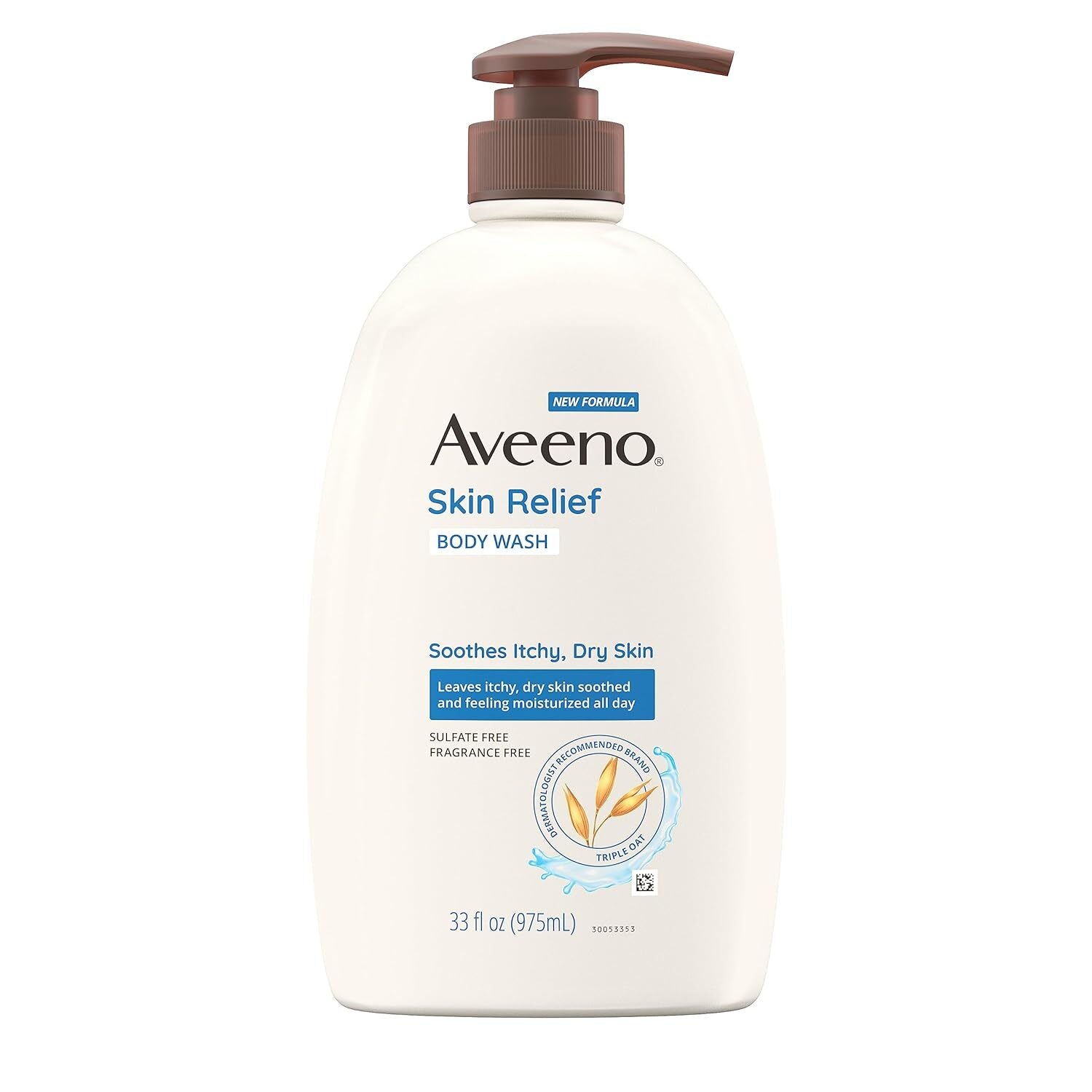 Gel de Dus, Aveeno, Skin Relief, Hidrateaza si Repara Pielea Uscata, cu Extract de Ovaz, fara Parfum, 975ml