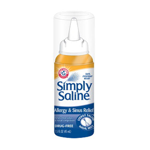 Spray nazal, Arm & Hammer, Simply Saline Sterile, Ameliorare alergii/sinusuri, Curățare nazală, Steril, 45 ml