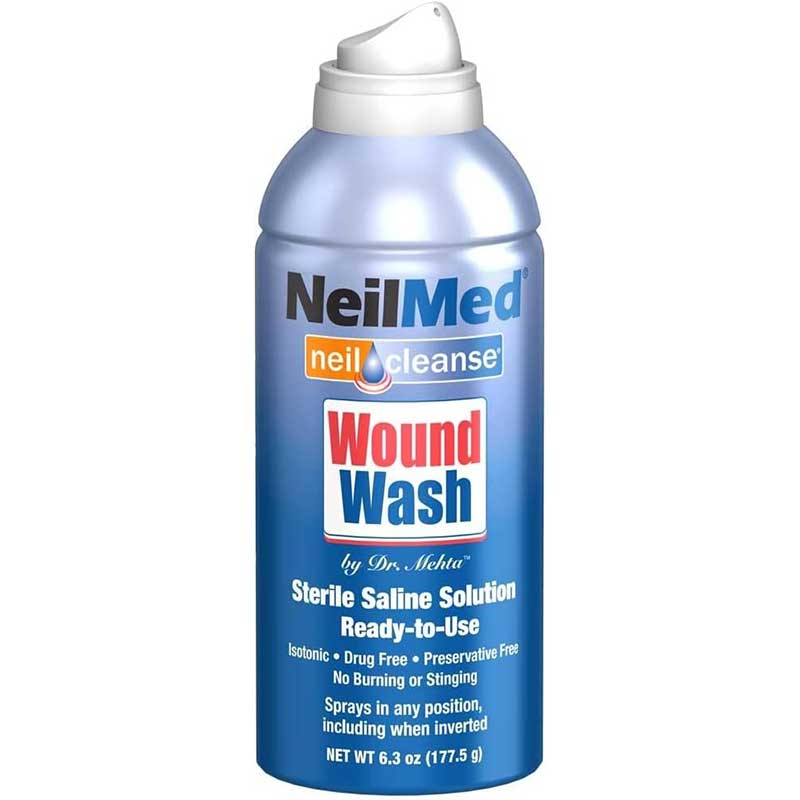 Solutie Salina, NeilMed, Cleanse Sterile Wound Wash, Izotonica, pentru Tratarea Ranilor si Zgarieturilor Superficiale, Sterila, fara Conversanti, 177.5gr