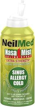 Spray nazal salin hipertonic extra-puternic, NeilMed, NasaMist Extra Strength, Decongestionare rapidă, 133 ml