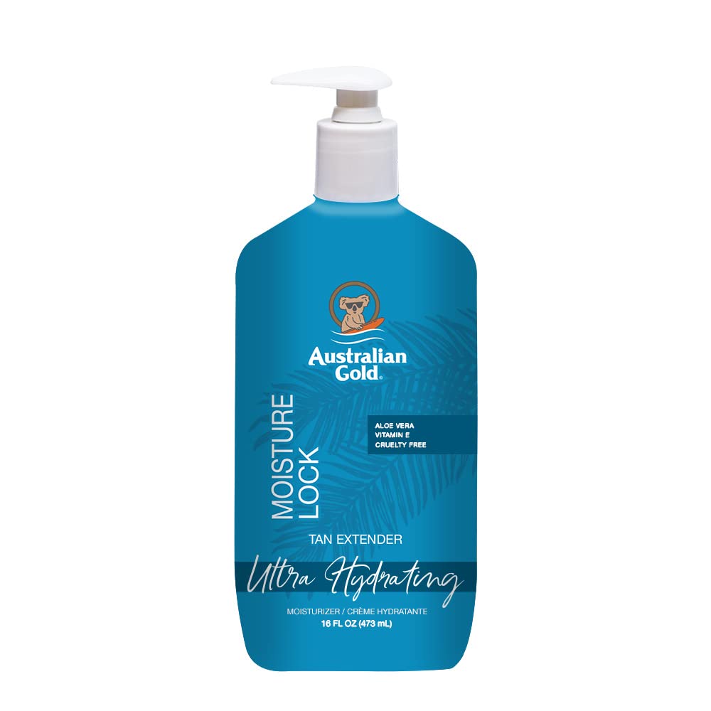 Loțiune pentru păstrarea bronzului, Australian Gold, Moisture Lock, Vitamina E & Aloe Vera, 473 ml