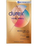 Set 10x Prezervative, Durex, Real Feel, fara Latex, fara alergeni, din Poliizopropen, Ultra Subtiri, Lubrifiate, Diametru 56mm