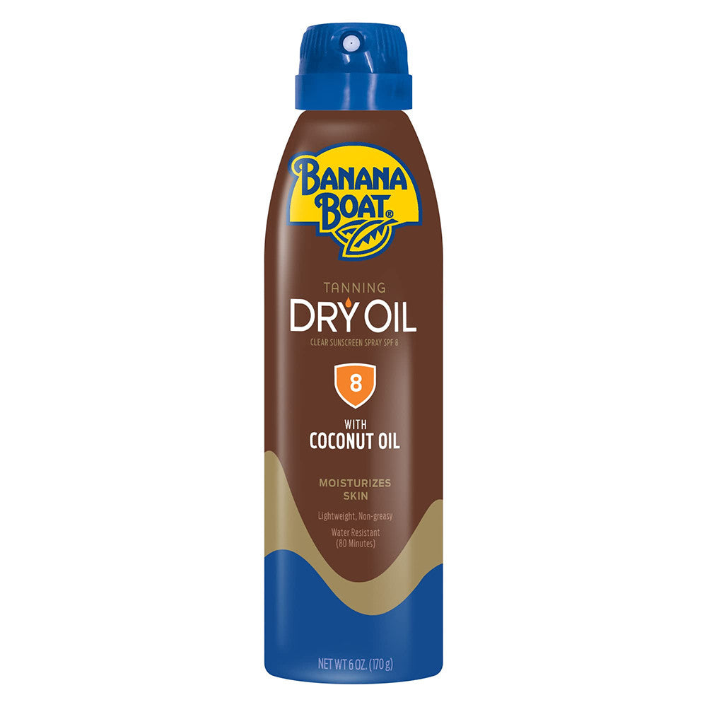 Spray ulei de bronzare, Banana Boat, Tanning Dry Oil SPF 8 cu ulei de cocos, Hidratare și bronz uniform, 170 g