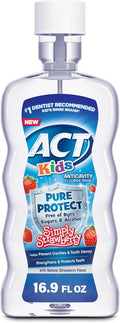Apă de gură, ACT Kids, Pure Protect, Protecție Anti-Carii, Fără Zahăr, Aromă Căpșună, 500 ml