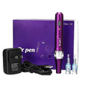 Creion cu Micro-Ace din Titan, Dermapen, Dr. Pen, Ultima X5, pentru Electroporare, impotriva Ridurilor si Imbatranirii, Display Digila, fara Fir, 2x Rezerve 12 pini, Adancime 0.25 - 2.50 mm, 8-15k rpm