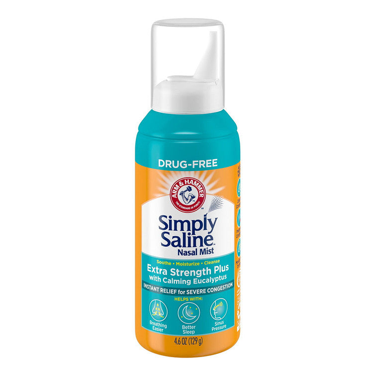 Spray nazal, Arm & Hammer, Simply Saline Extra Strength Plus Eucalyptus, Congestie nazală severă, 129 g