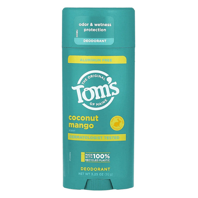 Deodorant stick, Tom's, Coconut Mango, Fără aluminiu, Parfum tropical, Protecție miros, 92 g
