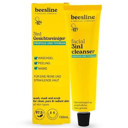 Demachiant Facial, Beesline, Propolis și cimbru, Curățare 3-în-1, Piele curată și fresh, 150 g