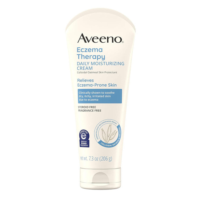 Cremă corporală, Aveeno, Eczema Therapy, Fără parfum, Calmare mâncărime, Hidratare intensă, 206 g