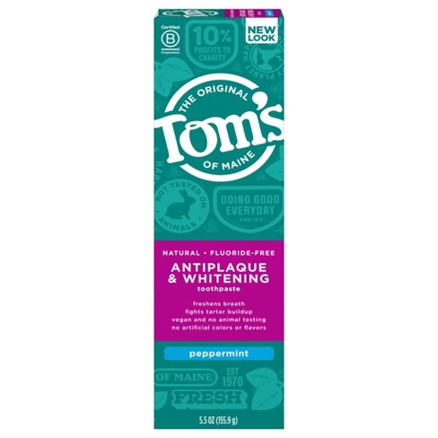 Pasta de Dinti, Tom's Of Maine, Antiplaque & Whitening, Efect Anti-Placa si Albirea Dintilor, fara Fluor, 155.9gr