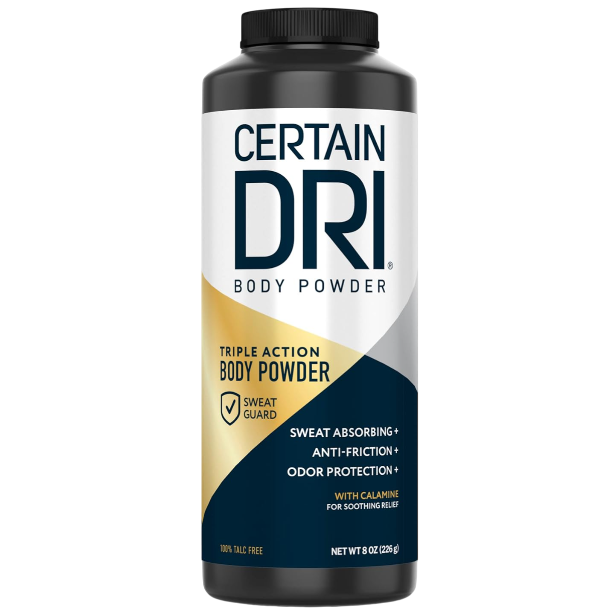 Pudra Antiperspiranta, Certain Dri, Triple Action, pentru Corp si Picioare, impotriva Transpiratiei, Formula fara Talc, 226gr