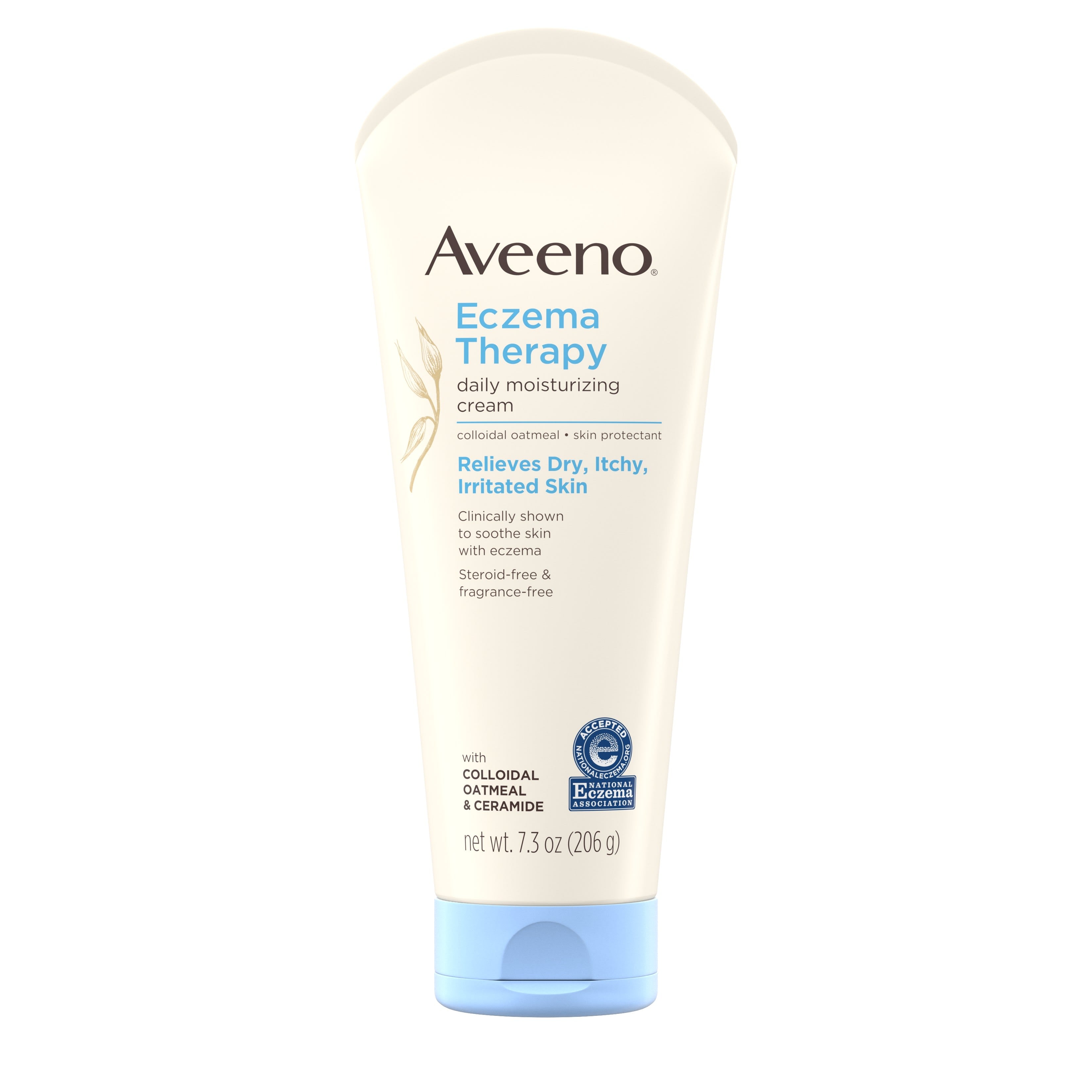 Crema pentru Fata si Maini, Aveeno, Eczema Therapy, pentru Calmarea Eczemelor si Mancarimilor, fara Parfum, 206gr