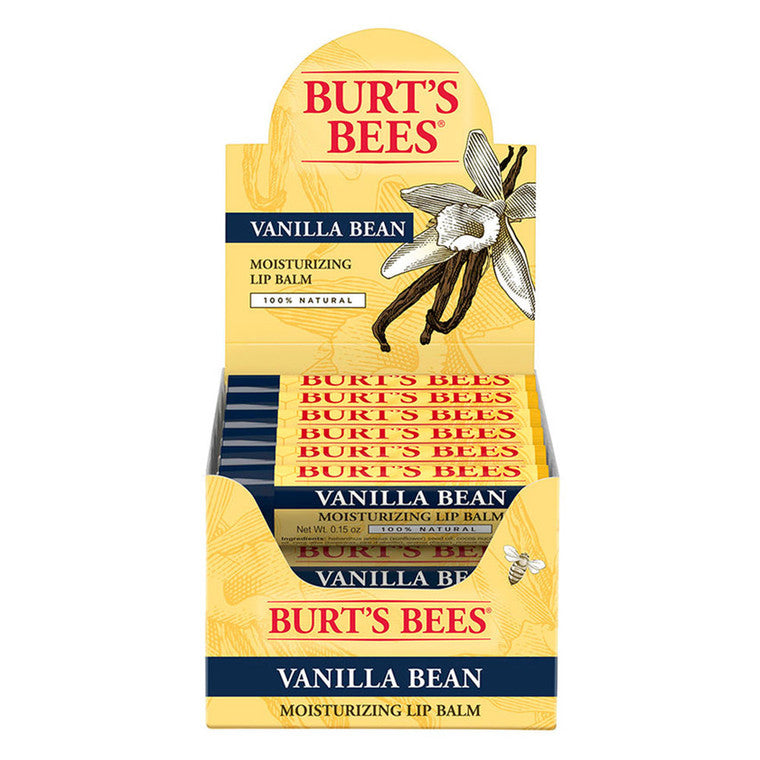 Balsam de buze, Burt's Bees, Vanilla Bean, Natural, Hidratant, Pachet economic, 12 x 4.25 g