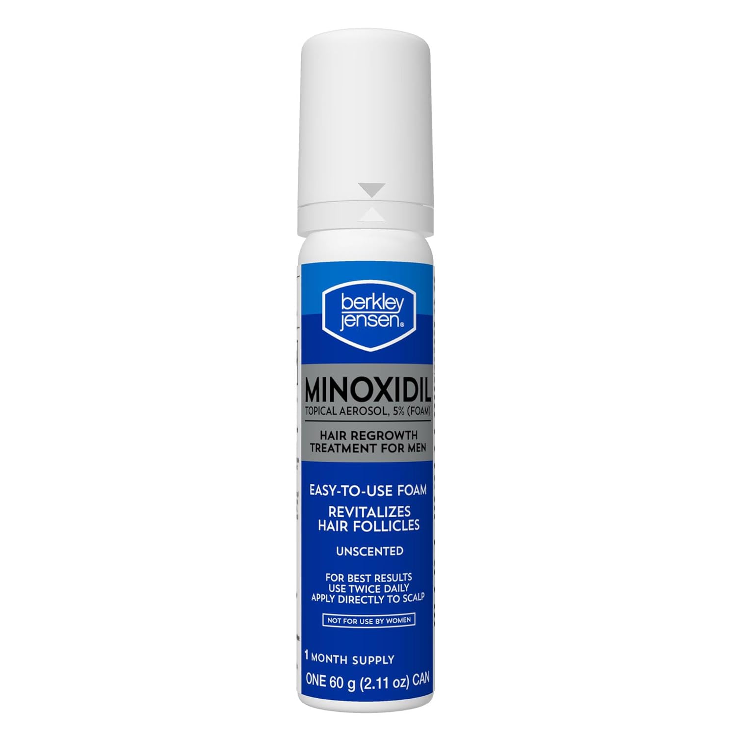 Spuma, Berkley Jensen, Minoxidil 5%, Tratament Impotriva Caderii Parului, pentru Barbati, fara Parfum, 60gr
