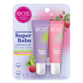 Balsam de buze, Eos, 24H Moisture Super Balm, Zmeură Kiwi & Sorbet căpșuni, Set 2 bucăți, 10 g