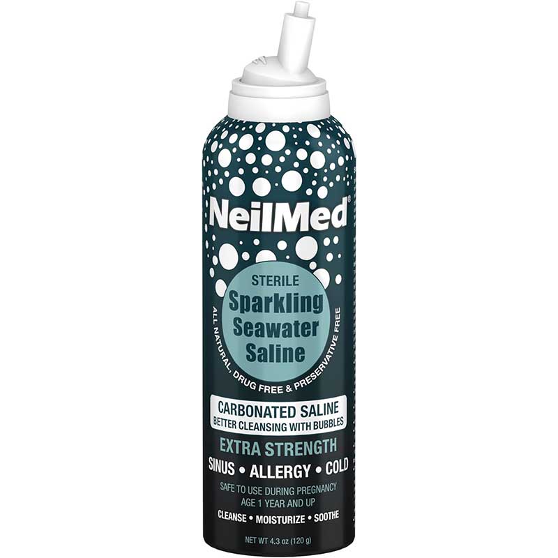 Spray Nazal, NeilMed, Hipertonic, cu Apa de Mare Carbogazoasa, Curata, Desfunda si Trateaza Caile Nazale Iritate, fara Conservanti, 125ml