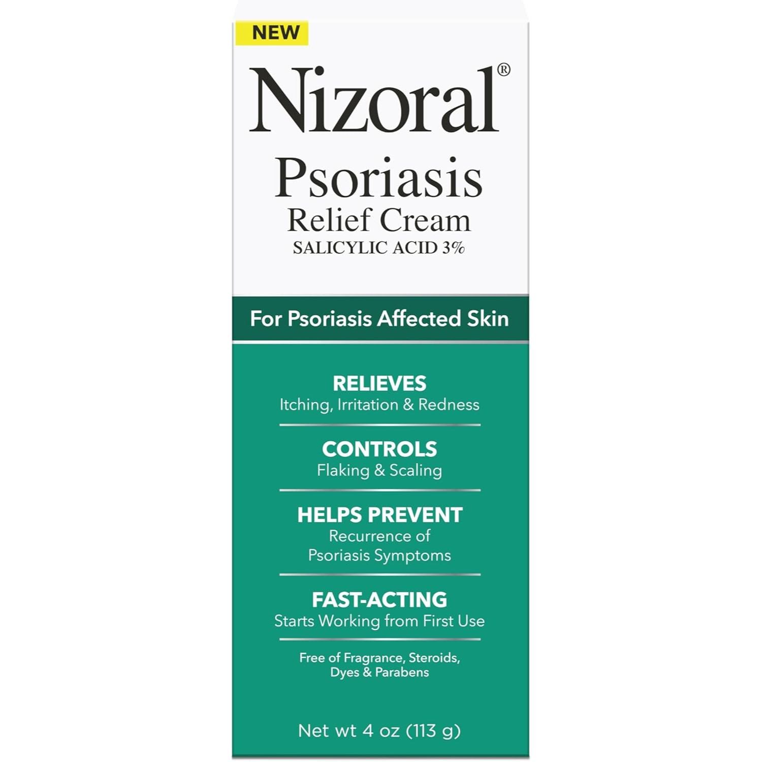 Crema, Nizoral, Psoriasis Relief Cream, cu Acid Salicilic 3%, Amelioreaza Mancarimea, Roseata, Descuamarea, 113gr