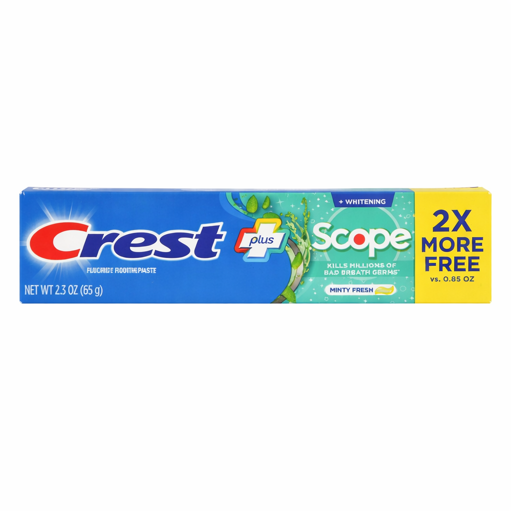 Pasta de Dinti, Crest, Scope Whitening Minty Fresh, Albire și Respirație Proaspătă, 65gr