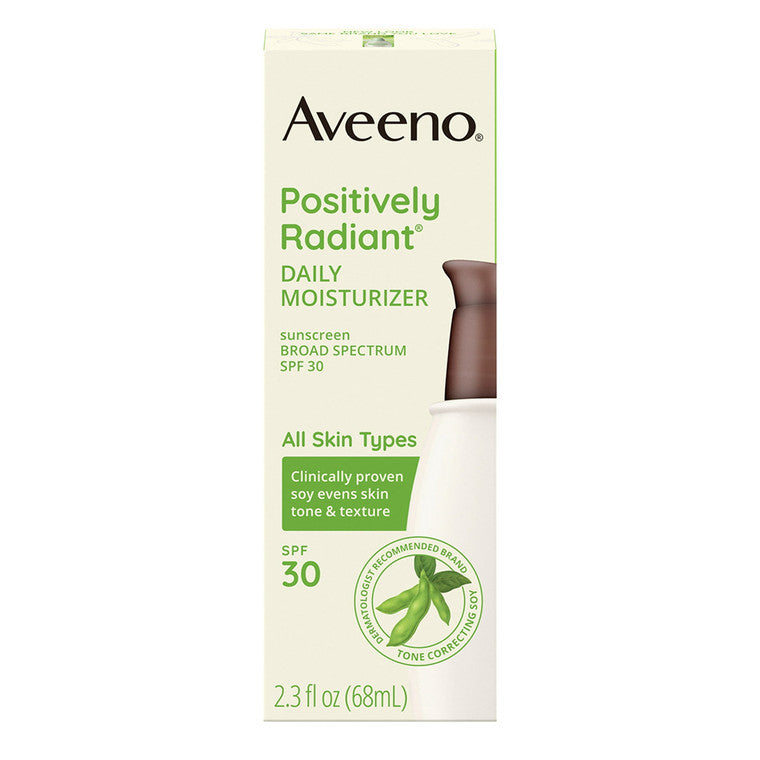 Cremă hidratantă față, Aveeno, Positively Radiant, SPF 30, Pentru toate tipurile de ten, 68 ml