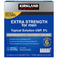 Set Solutie, Kirkland, Minoxidil 5%, pentru Stimularea Cresterii Parului si a Barbii, Pipeta Inclusa, 6x 60ml