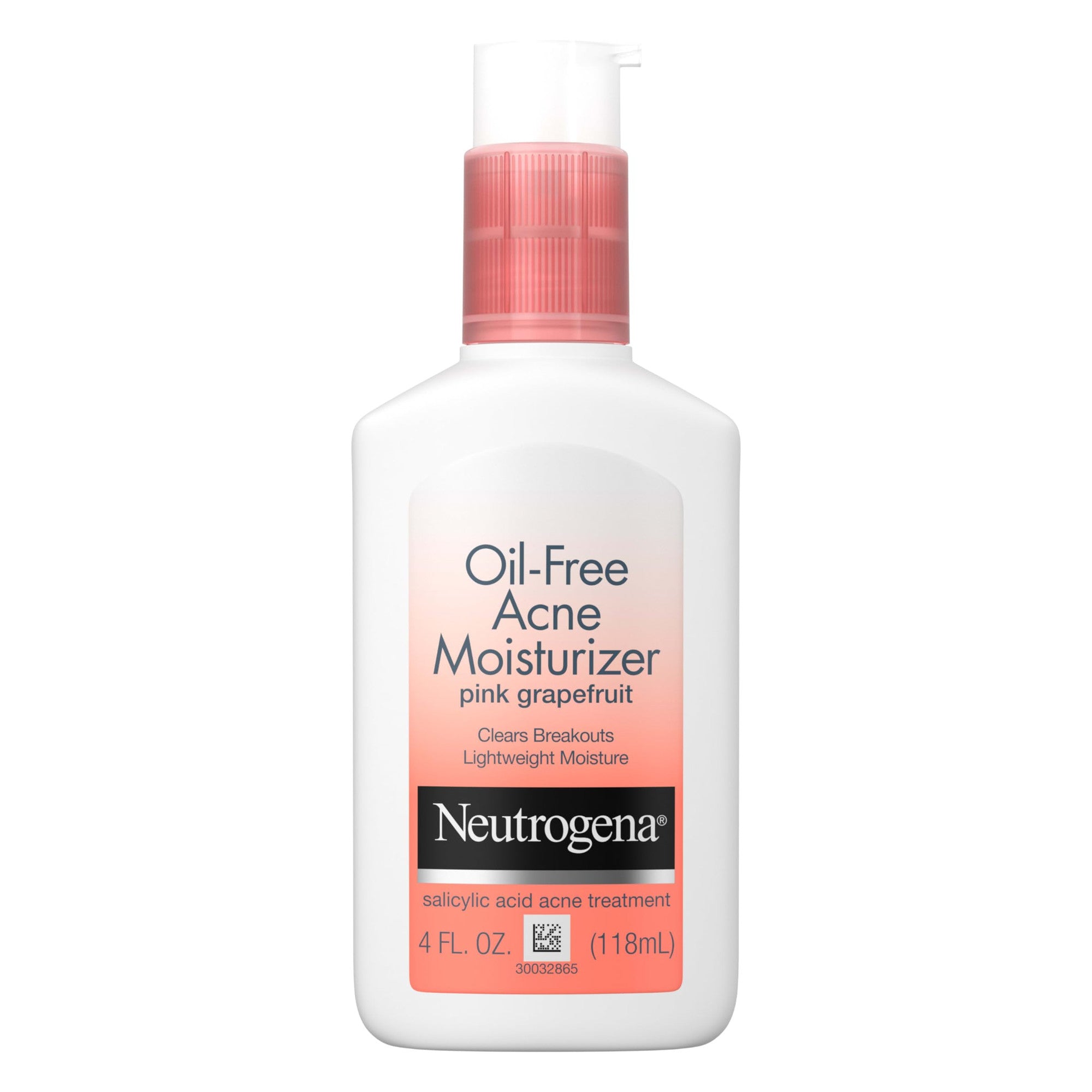 Lotiune Hidratanta, Neutrogena, Oil-Free Acne Moisturizer, pentru Tenul Predispus la Acnee, cu Acid Salicilic si Extract de Grapefruit Roz, 118ml