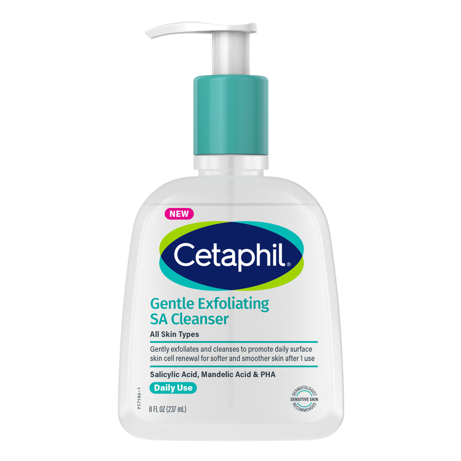 Gel de Curatare, Cetaphil, Gentle Exfoliating SA Cleanser, Curata Porii in Profunzime si Reduce Imperfectiunile, cu Acid Salicilic si Acid Mandelic, fara Parfum, 237ml