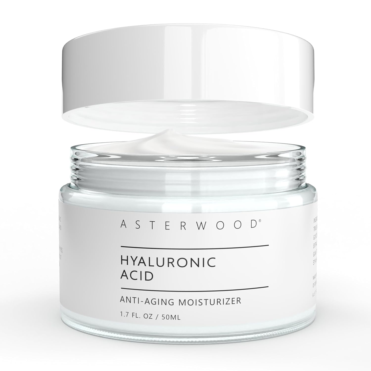 Cremă hidratantă, Asterwood, Hyaluronic Acid, Anti-îmbătrânire, Reducerea ridurilor, 50 ml